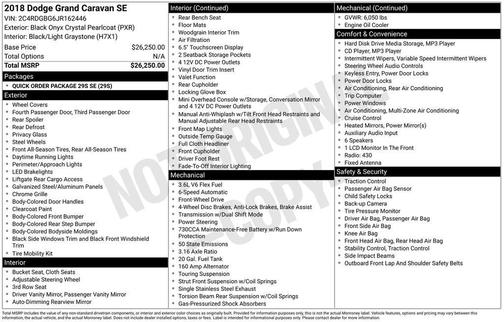 2018 Dodge Grand Caravan SE