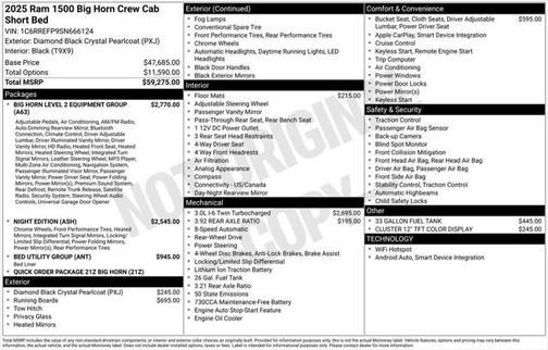 2025 RAM 1500 Big Horn/Lone Star