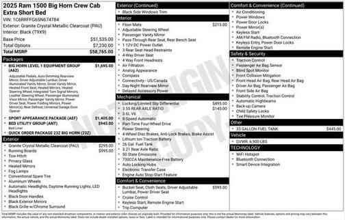 2025 RAM 1500 Big Horn/Lone Star