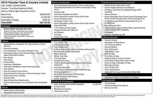 2016 Chrysler Town & Country Limited