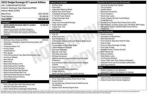 2023 Dodge Durango GT Launch Edition RWD