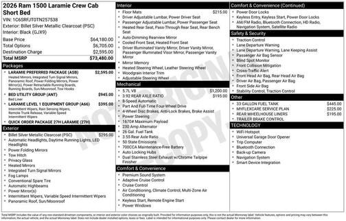 2026 RAM 1500 Laramie