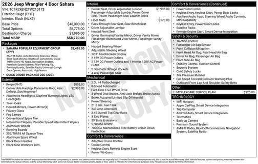 2026 Jeep Wrangler 4-Door Sahara 4x4