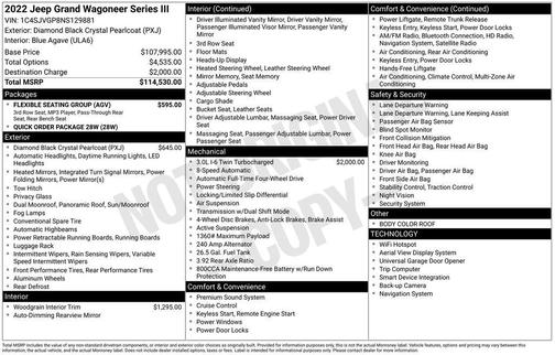 2022 Jeep Grand Wagoneer Series III 4x4