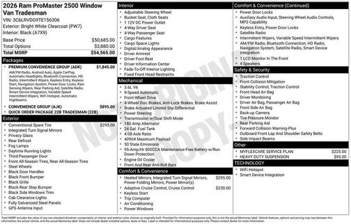2026 RAM ProMaster 2500 Tradesman