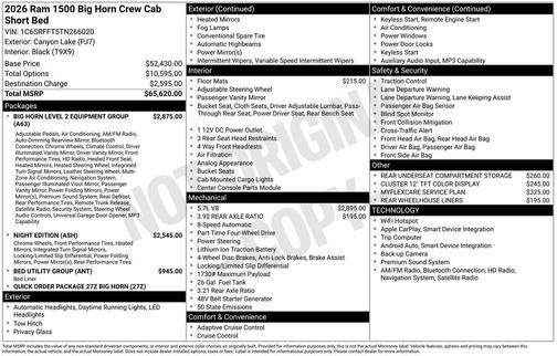 2026 RAM 1500 Big Horn/Lone Star