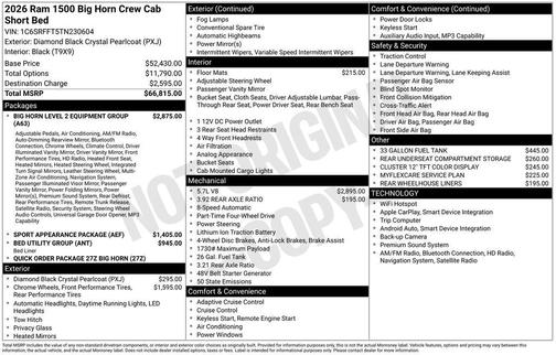 2026 RAM 1500 Big Horn/Lone Star
