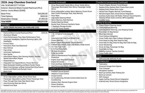 2026 Jeep Cherokee Overland