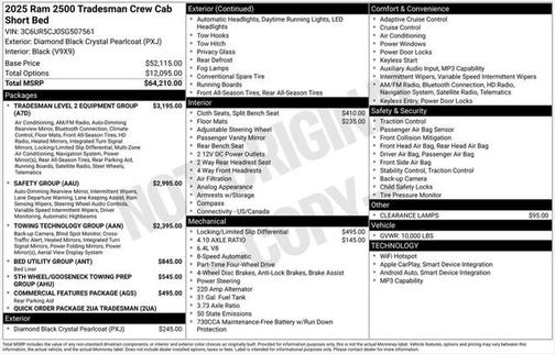 2025 RAM 2500 Tradesman Crew Cab 4x4 6'4' Box