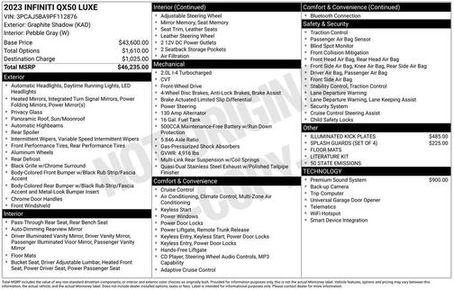 2023 INFINITI QX50 LUXE