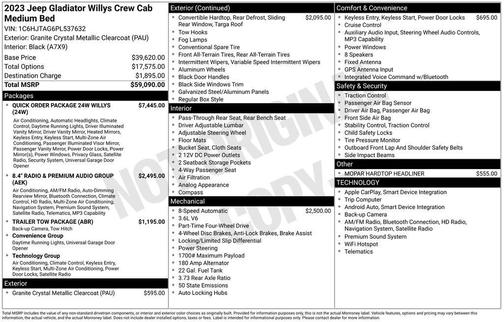 2023 Jeep Gladiator Willys 4x4