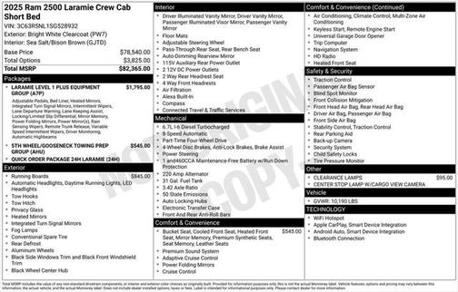 2025 RAM 2500 Laramie Crew Cab 4x4 6'4' Box
