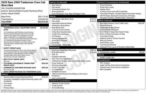 2025 RAM 2500 Tradesman Crew Cab 4x4 6'4' Box