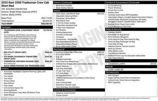 2025 RAM 2500 Tradesman Crew Cab 4x4 6'4' Box