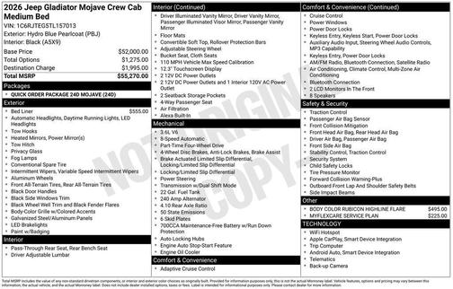2026 Jeep Gladiator Mojave 4x4