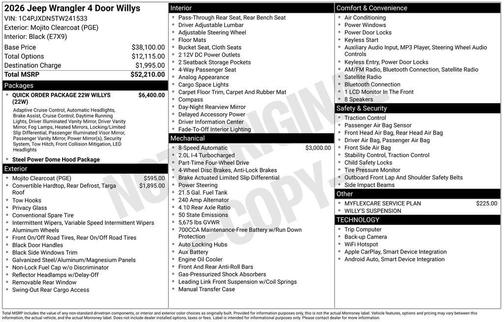 2026 Jeep Wrangler Willys