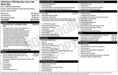 2026 RAM 1500 Big Horn/Lone Star