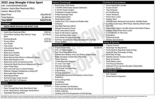 2025 Jeep Wrangler Sport