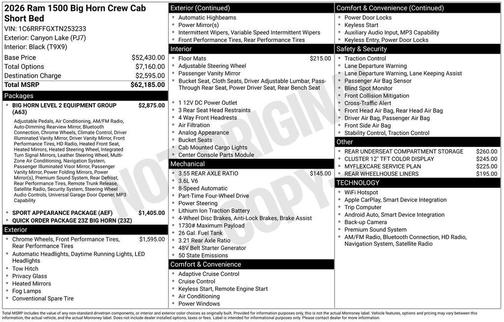 2026 RAM 1500 Big Horn/Lone Star
