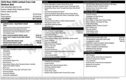 2022 RAM 2500 Limited Crew Cab 4x4 6'4' Box