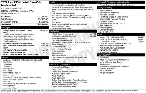 2022 RAM 2500 Limited Crew Cab 4x4 6'4' Box
