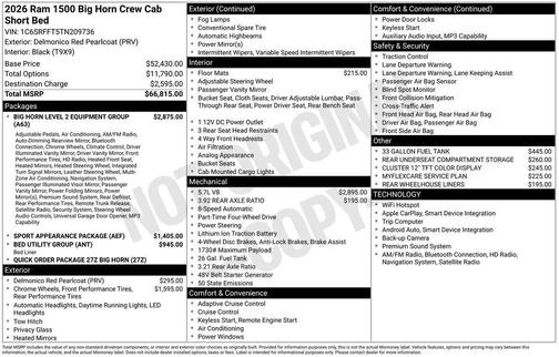 2026 RAM 1500 Big Horn/Lone Star