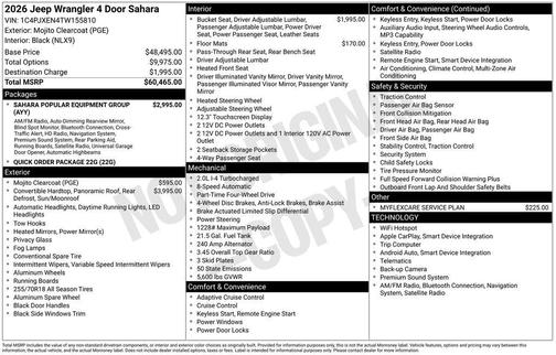 2026 Jeep Wrangler Sahara