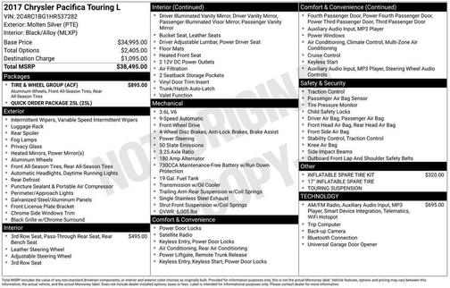 2017 Chrysler Pacifica Touring-L