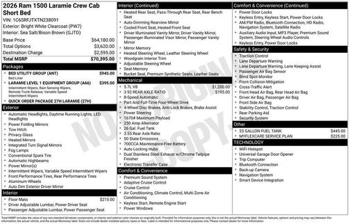 2026 RAM 1500 Laramie