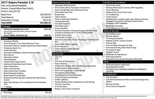 2017 Subaru Forester 2.5i