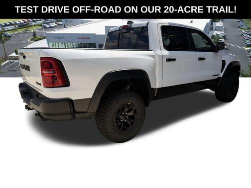 Bright White Clearcoat 2026 RAM 1500 RHO Crew Cab 4x4 5'7' Box