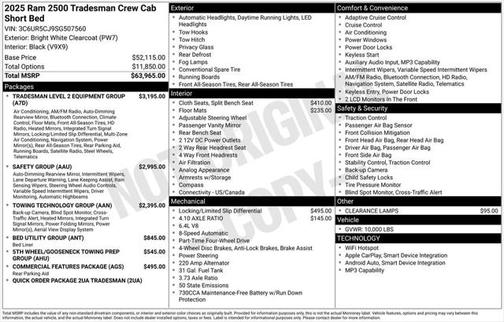 2025 RAM 2500 Tradesman Crew Cab 4x4 6'4' Box