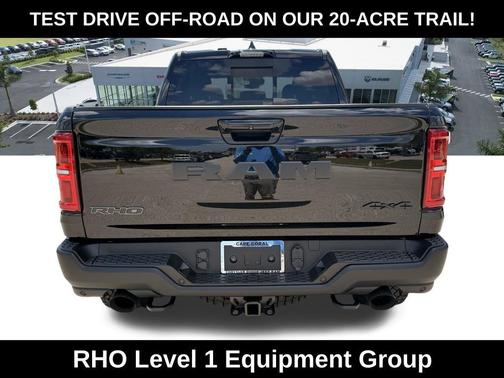 Diamond Black Crystal Pearlcoat 2026 RAM 1500 RHO Crew Cab 4x4 5'7' Box