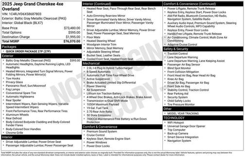 2025 Jeep Grand Cherokee 4xe Overland