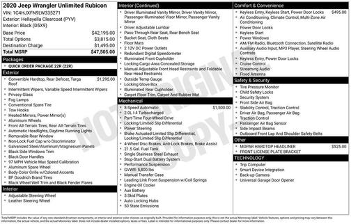 2020 Jeep Wrangler Unlimited Rubicon