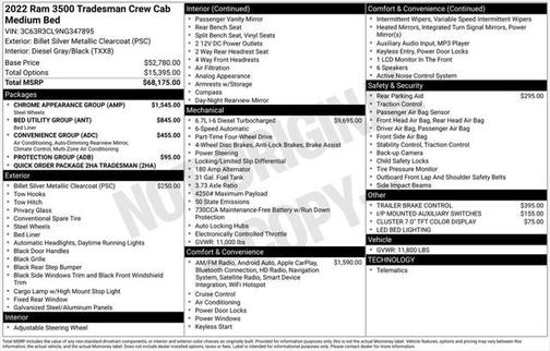 2022 RAM 3500 Tradesman Crew Cab 4x4 6'4' Box