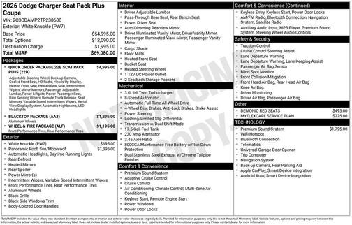 2026 Dodge Charger R/T Scat Pack