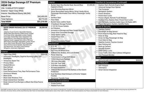 2026 Dodge Durango GT Premium HEMI V8