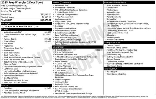 2025 Jeep Wrangler Sport