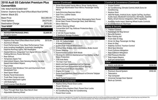 2018 Audi S5 3.0T Premium Plus