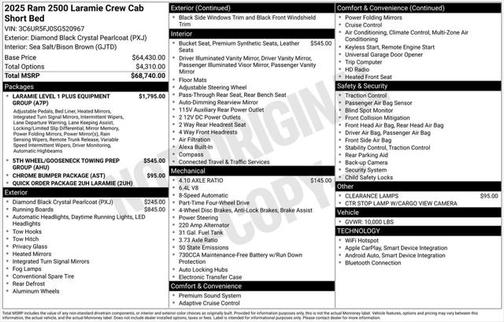 2025 RAM 2500 Laramie Crew Cab 4x4 6'4' Box