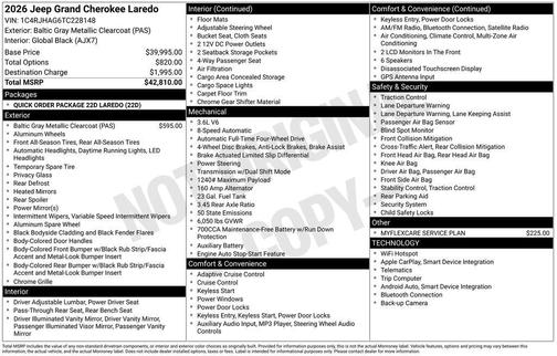 2026 Jeep Grand Cherokee Laredo