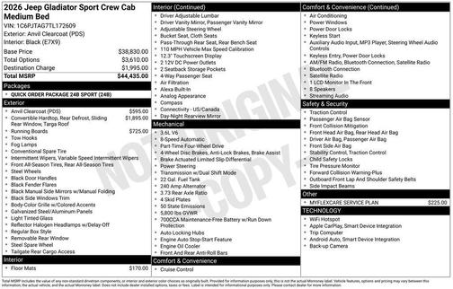 2026 Jeep Gladiator Sport
