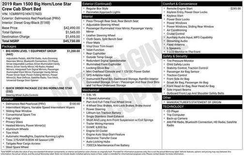 2019 RAM 1500 Big Horn