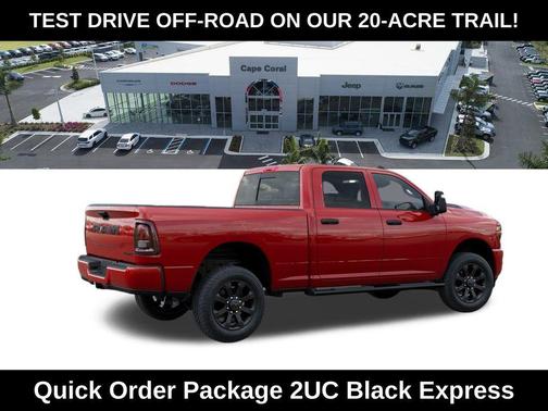 Flame Red Clearcoat 2026 RAM 2500 Black Express Crew Cab 4x4 6'4' Box