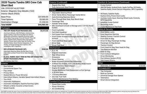 Magnetic Grey Metallic 2020 Toyota Tundra SR5