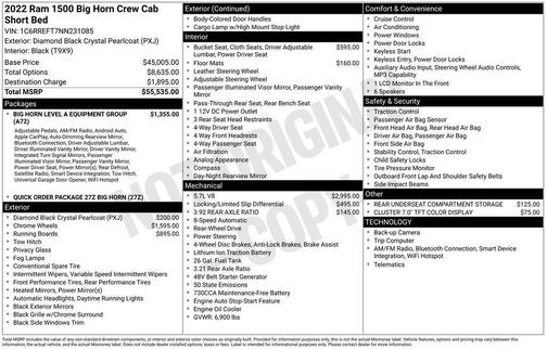 2022 RAM 1500 Big Horn/Lone Star