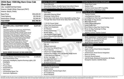 2026 RAM 1500 Big Horn/Lone Star