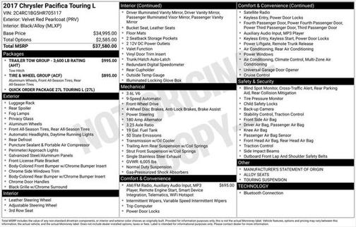 2017 Chrysler Pacifica Touring-L