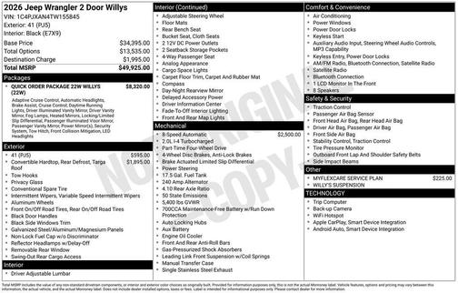 2026 Jeep Wrangler Willys